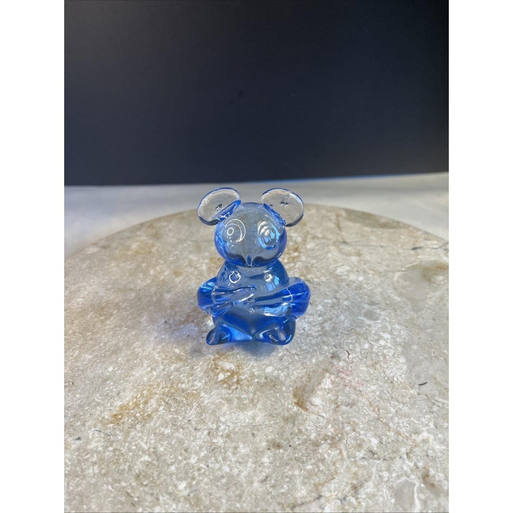 Vintage 3"Blue Art Glass Koala Bear United States Commemorative Fine Art Gallery